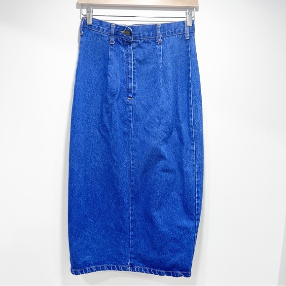 Vintage Denim Button-Down Pencil Skirt - Picture 9 of 9